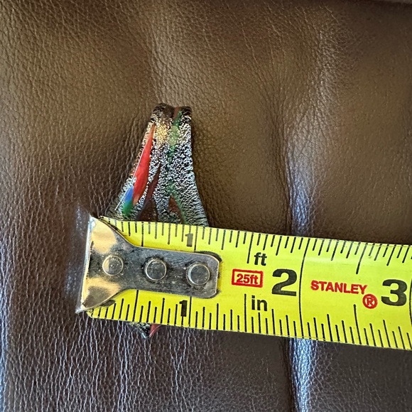 Murano glass red, blue, green, black, and silver pendant. - Picture 3 of 4